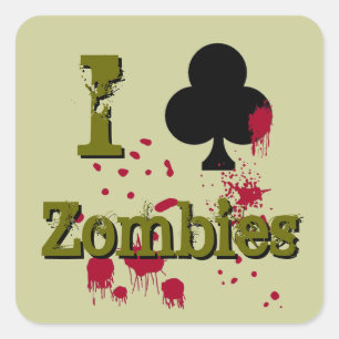 I Club Zombies Square Sticker