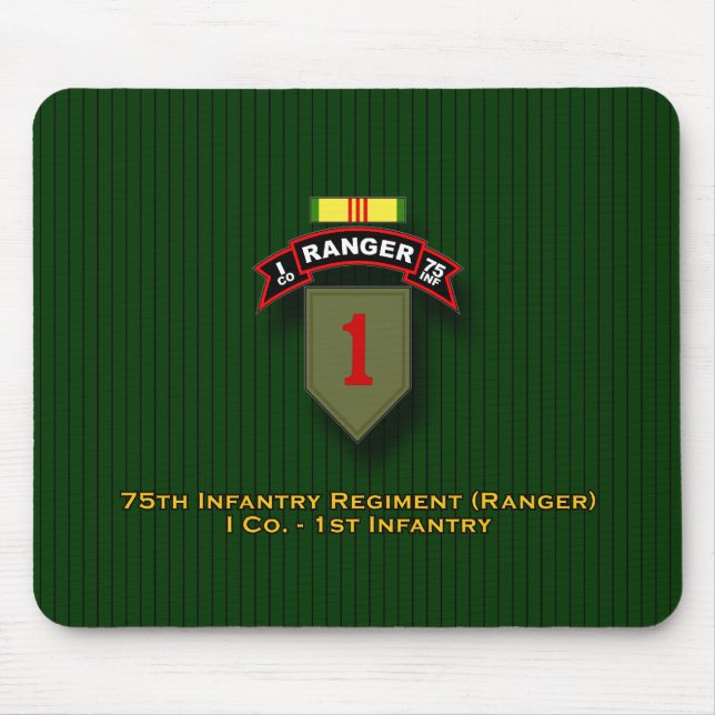 I Co, 75th Infantry - Ranger - 1st Inf - Vietnam Mouse Pad (Front)