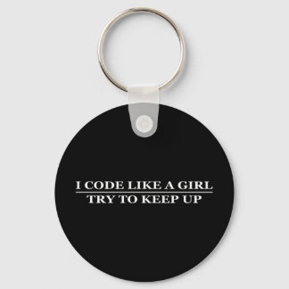 I code like a girl key ring