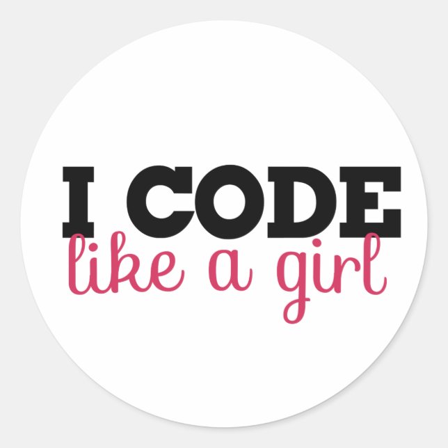 I code like a girl sticker (Front)