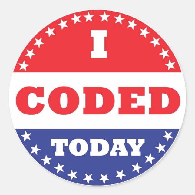 I Coded Today Classic Round Sticker (Front)
