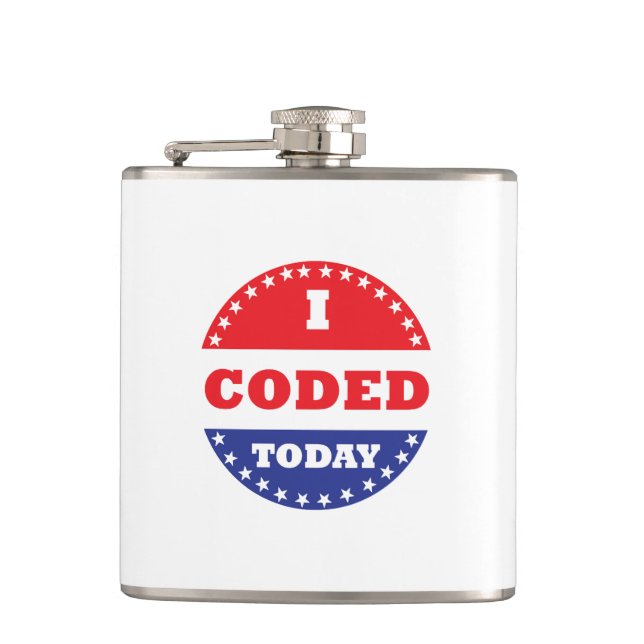 I Coded Today Hip Flask (Front)