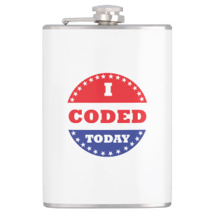 I Coded Today Hip Flask