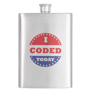 I Coded Today Hip Flask