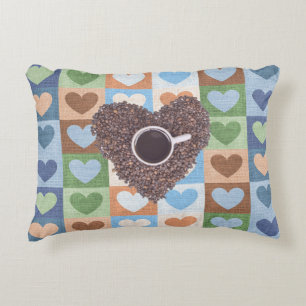 I ♥ Coffee Custom Cotton Accent Pillow 16" x 12"