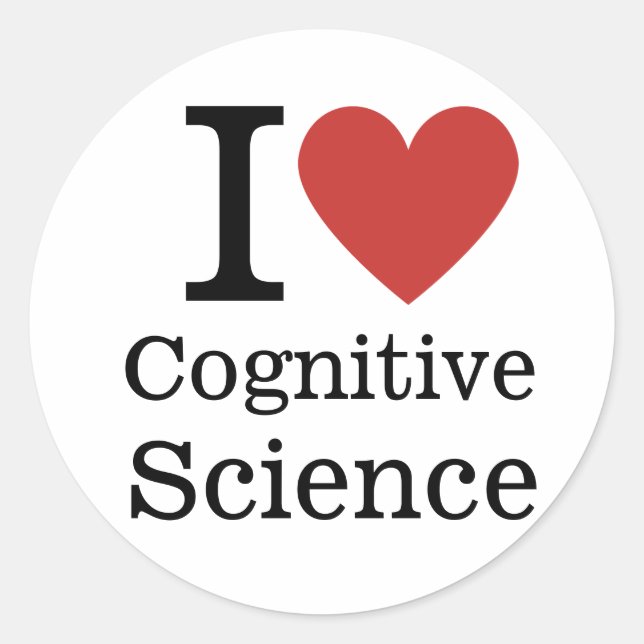 I ❤️ Cognitive Science for Students/Faculty CUSTOM Classic Round Sticker (Front)