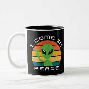I Come In Peace  Alien  Space Two-Tone Coffee Mug
