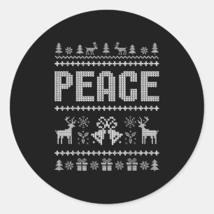 I Come In Peace Christmas Xmas Reindeer Holiday Co Classic Round Sticker