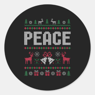 I Come In Peace Christmas Xmas Reindeer Holiday Co Classic Round Sticker