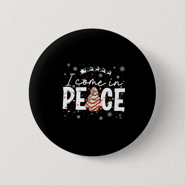 I Come In Peace Couple Matching Ugly Christmas Swe 6 Cm Round Badge (Front)