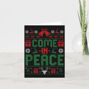 I Come In Peace Couple Matching Ugly Christmas Swe Card