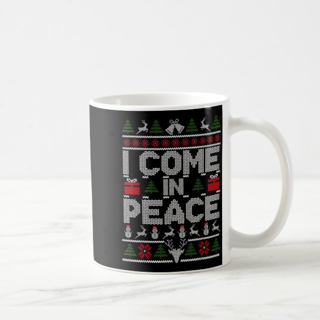 I Come In Peace Couple Matching Ugly Christmas Swe Coffee Mug (Right)