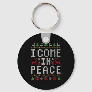 I Come In Peace Couple Matching Ugly Christmas Swe Key Ring