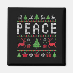 I Come In Peace Couple Matching Ugly Christmas Swe Magnet