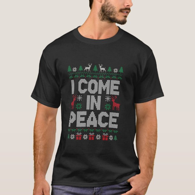 I Come In Peace Couple Matching Ugly Sweater Chris (Front)