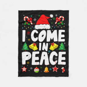 I Come In Peace Im Peace Funny Couple Matching Chr Fleece Blanket
