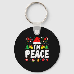 I Come In Peace Im Peace Funny Couple Matching Chr Key Ring