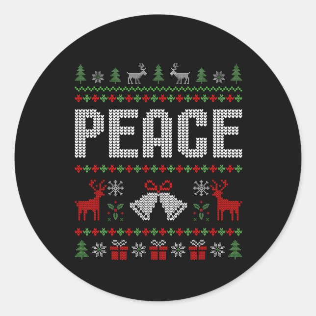 I Come In Peace I'm Peace Matching Couple Christma Classic Round Sticker (Front)
