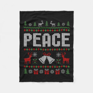 I Come In Peace I'm Peace Matching Couple Christma Fleece Blanket