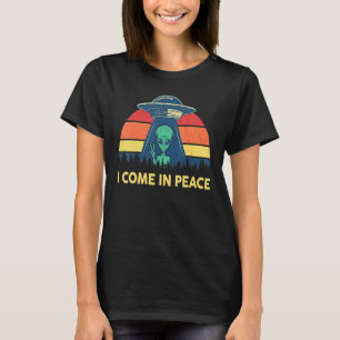 I Come In Peace Retro Ufo Abduction Kid Men Women T-Shirt