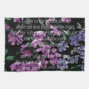 I Come to the Garden Alone Floral Tea Towel