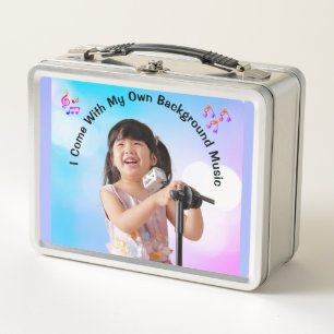 I Come With My Own Background Music Metal Lunch Box