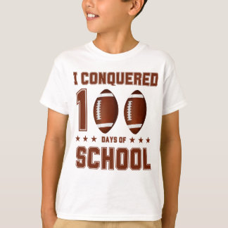 I Conquered 100 Days Of School American Football T-Shirt