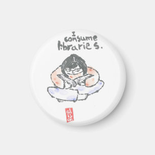 "I consume libraries" magnet
