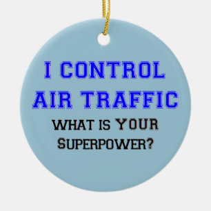 I control air traffic ceramic tree decoration