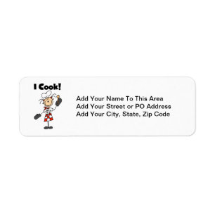 I Cook - Female Chef Return Address Label