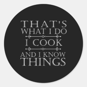 I Cook Funny Bbq Chef Kitchen Cooking Gift For Men Classic Round Sticker