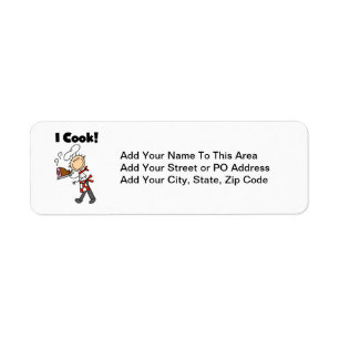 I Cook - Male Chef Return Address Label