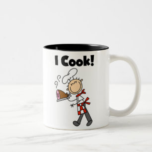 I Cook - Male Chef Two-Tone Coffee Mug