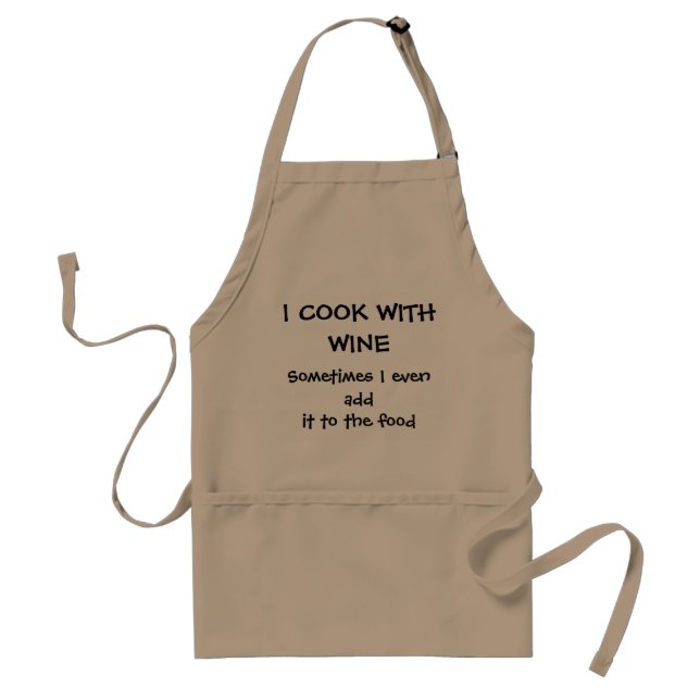 I Cook With Wine Funny Apron (Front)