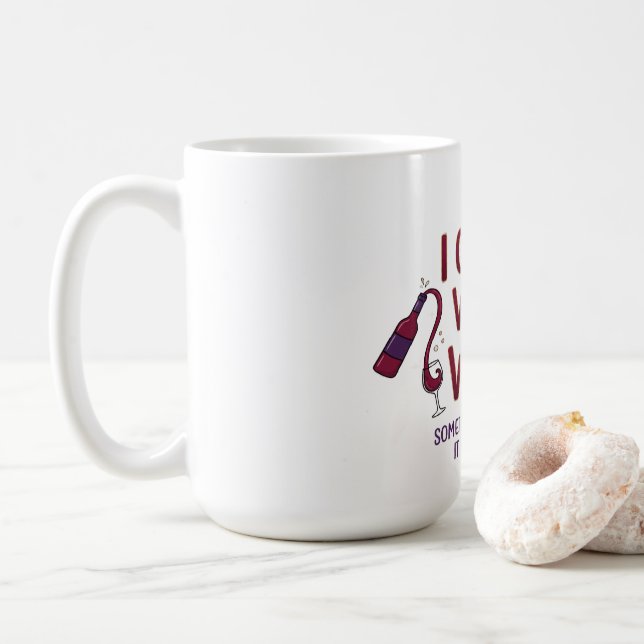 I Cook With Wine Funny Kitchen Humor Coffee Mug (With Donut)