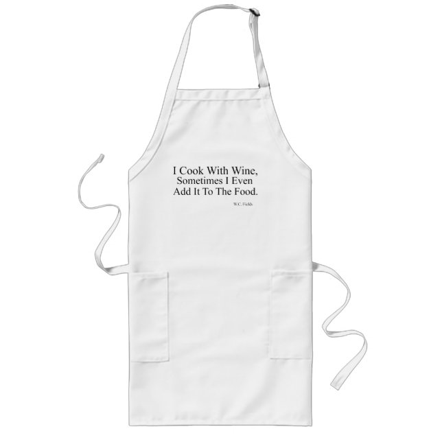 I Cook With Wine Long Apron (Front)