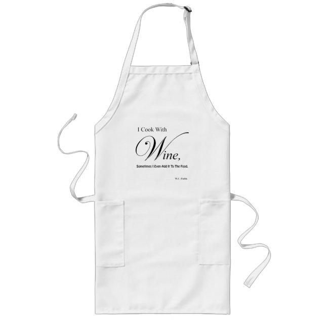 I Cook With Wine Long Apron (Front)
