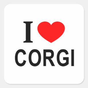 I ❤️ CORGI I LOVE CORGI I HEART CORGI SQUARE STICK SQUARE STICKER