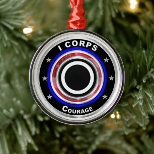 I Corps “America’s Corps” Keepsake Christmas Metal Ornament