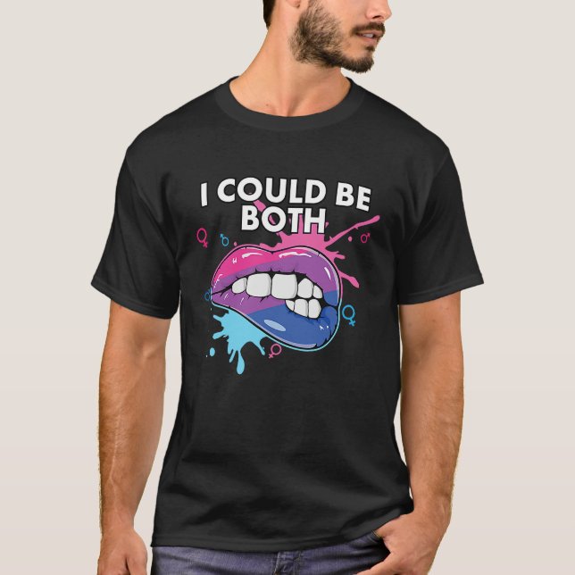 I Could Be Both Bisexual Pride March Bisexuality L T-Shirt (Front)