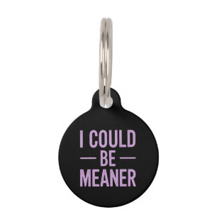 "I Could Be Meaner" Vintage Retro Meme Pet Tag