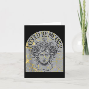 I Could Be Meaner Women Men Cat Kitty Meow Hallowe Card