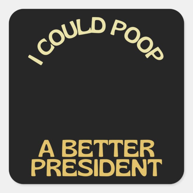 I Could Poop A Better President Joe Biden Out Square Sticker (Front)