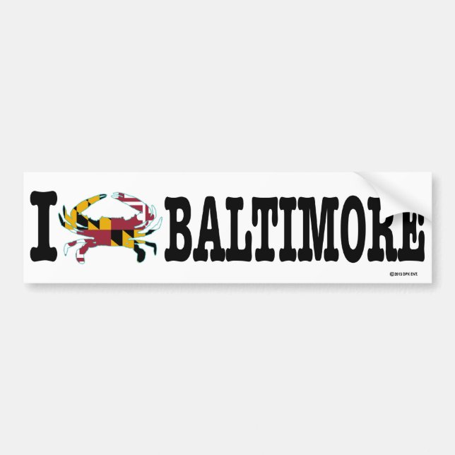 I Crab Baltimore Bumper Sticker (Front)