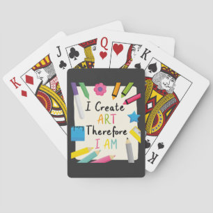 I Create Art Message with Colourful Stationery Playing Cards