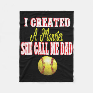 I Created A Monster She Calls Me Dad Girl Softll Fleece Blanket