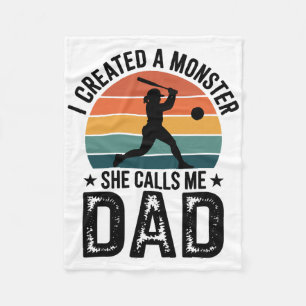 I Created A Monster She Calls Me Dad Proud Softll  Fleece Blanket