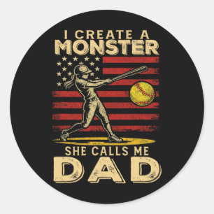 I Created A Monster She Calls Me Dad Softll Father Classic Round Sticker