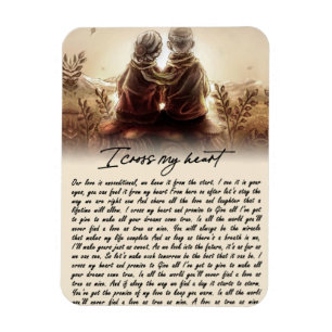 I Cross My Heart Couple Golden Anniversary Gift Magnet