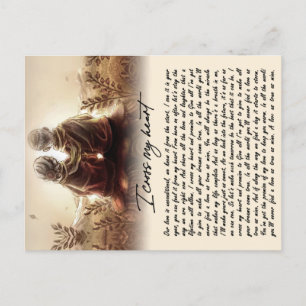 I Cross My Heart Couple Golden Anniversary Gift Postcard